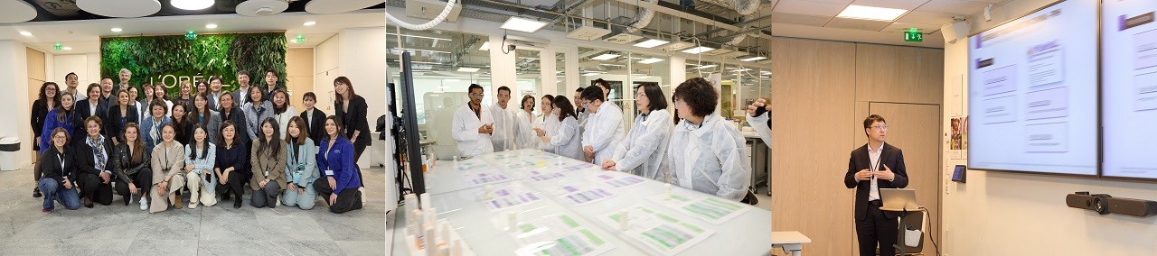 图：专家代表团访问欧莱雅法国研发中心