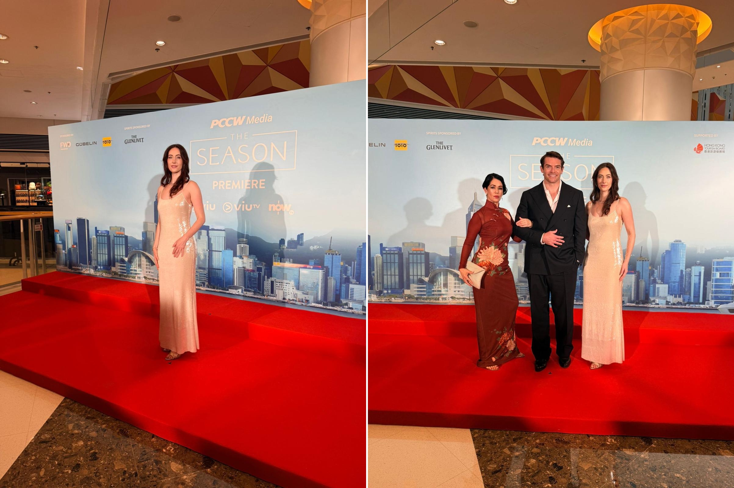 Claire Lovering 与 Yvonne Chapman 着 Emma Wallace 服装闪耀《The Season》红毯